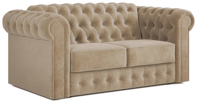 Jay-Be Chesterfield Fabric 2 Seater Sofa Bed - Stone - image 1