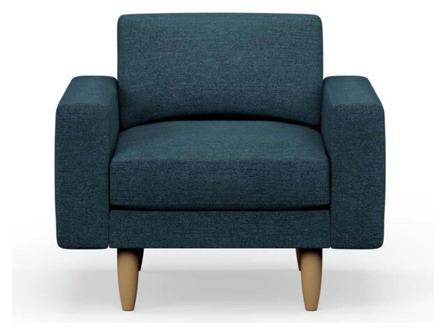 Hutch Fabric Block Arm Armchair - Aegean Blue - image 1