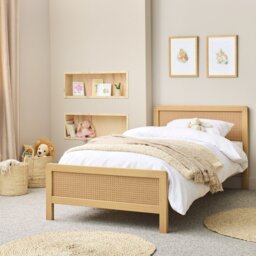 Habitat Kids Single Rattan Bed Frame - Oak Stain - thumbnail 1
