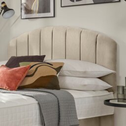 Silentnight Merlin Fabric Kingsize Headboard - Sand - thumbnail 1