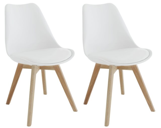 Habitat Jerry Pair of Dining Chair - White - image 1