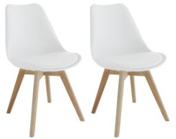 Habitat Jerry Pair of Dining Chair - White - thumbnail 1
