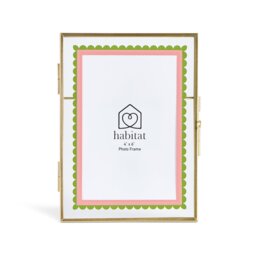 """Habitat Green & Pink Scallop Metal Picture Frame - 4x6""""""" - thumbnail 2