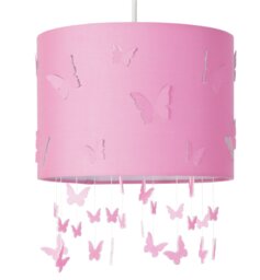 Argos Home Kids Pink Butterflies Lampshade - 25cm - thumbnail 1