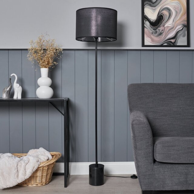 BHS Hank Marble Based Floor Lamp - Black - image 1