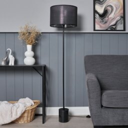 BHS Hank Marble Based Floor Lamp - Black - thumbnail 1