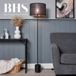 BHS Hank Marble Based Floor Lamp - Black - thumbnail 2