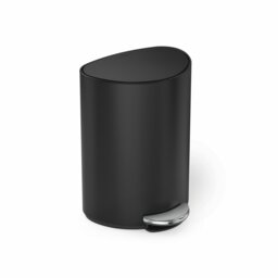 Simplehuman 6L Semi-Round Bathroom Pedal Bin - Black - thumbnail 2