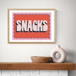 East End Prints Snacks Oak Frame Art Print - A3 - thumbnail 1