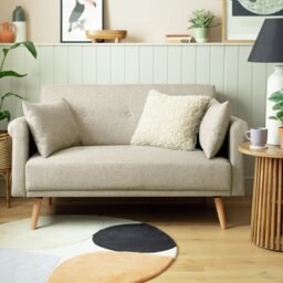 Argos Home Evie Fabric 2 Seater Sofa - Natural - thumbnail 1
