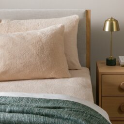 Argos Home Fleece Standard Pillowcase Pair - Cream