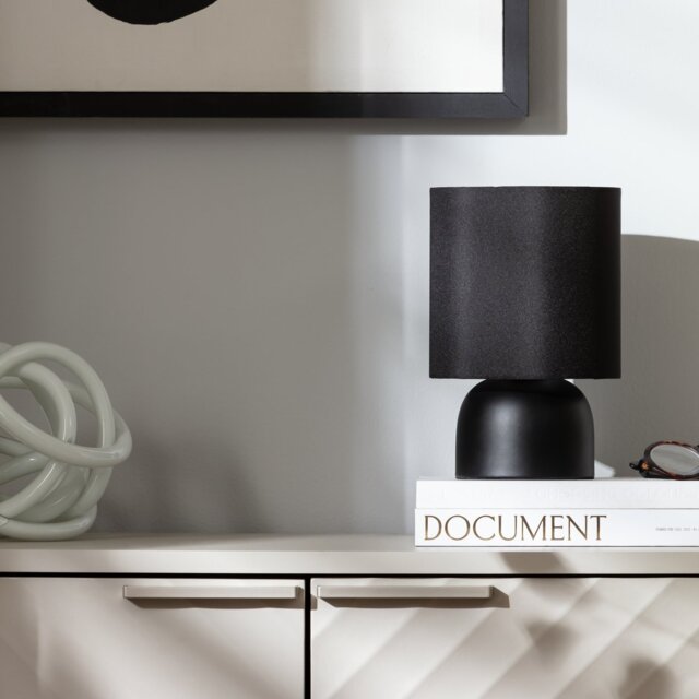 Argos Home 25cm Steel Touch Table Lamp Pair - Black - image 1
