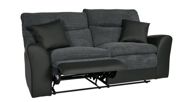 Argos Home Harry Fabric 3 Seater Recliner Sofa - Grey