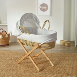 Kinder Valley Waffle Palm Moses Basket with Folding Stand - thumbnail 2