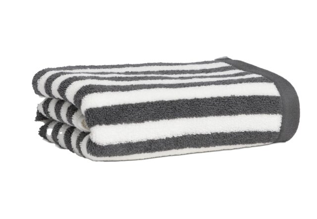 Habitat Grey Stripe Hand Towel - image 1