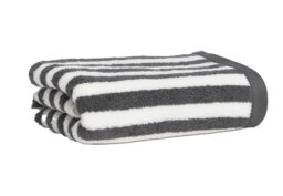 Habitat Grey Stripe Hand Towel