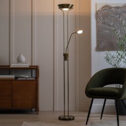 Argos Home Father&Child Uplighter Floor Lamp - Antique Brass - thumbnail 2