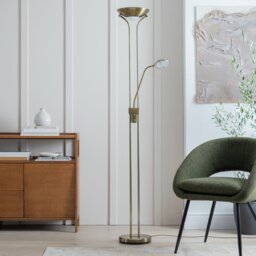 Argos Home Father&Child Uplighter Floor Lamp - Antique Brass - thumbnail 1