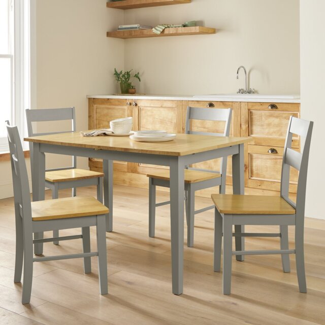 Argos Home Chicago Extend Grey Dining Table & 4 Chairs - image 1