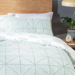 Habitat Stockholm Diamond Dash Duck Egg Bedding Set - Double - thumbnail 1