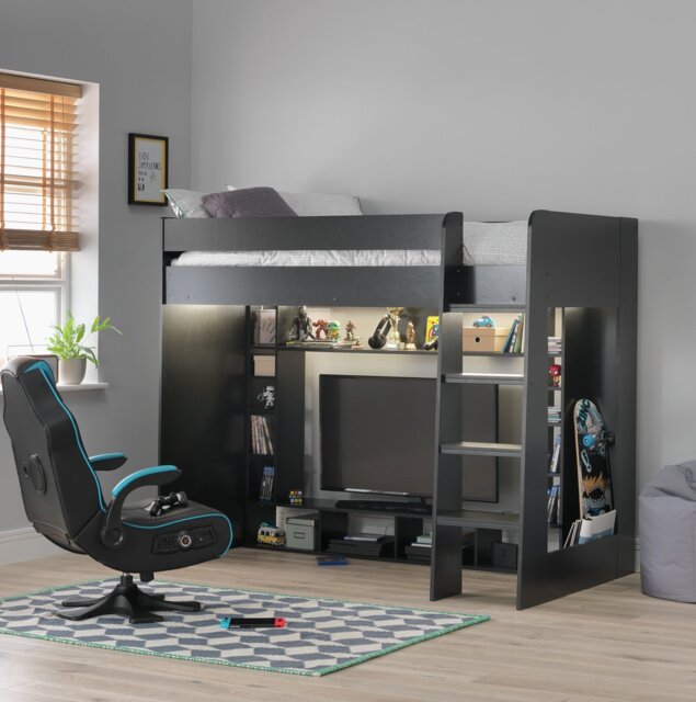Habitat Gaming High Sleeper Bed - Black - image 1