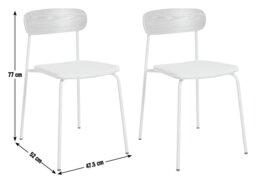 Habitat Gako Pair of Fabric Dining Chairs - Natural - thumbnail 2