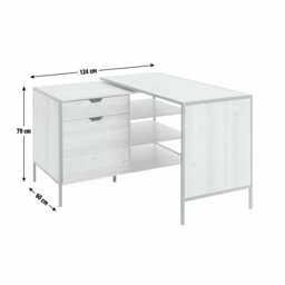Argos Home Loft Living 2 Drawer Swivel Office Desk - Oak - thumbnail 2