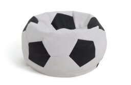 Kaikoo XL Faux Leather Black & White Football Bean Bag - thumbnail 2