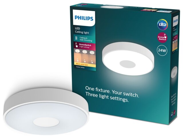 Philips Coiner Metal LED Ceiling Light - White - image 1