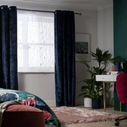 Habitat Bird Net Pencil Pleat Curtains - White - 240x91cm - thumbnail 1
