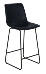 Habitat Joey Faux Leather Bar Stool - Black - thumbnail 1