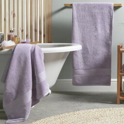 Habitat Supersoft Plain 4 Piece Towel Bale - Lilac - thumbnail 1