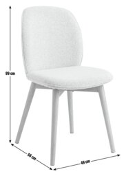 Habitat Laurel Pair of Fabric Dining Chairs - Cream - thumbnail 2