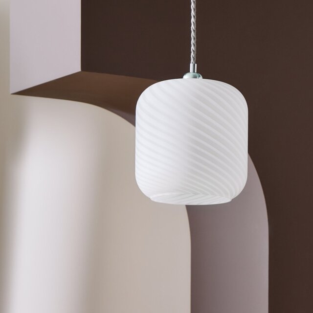 Argos Home Swirl Glass Opal Easy Fit Lampshade - 20cm - image 1