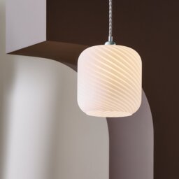 Argos Home Swirl Glass Opal Easy Fit Lampshade - 20cm - thumbnail 2