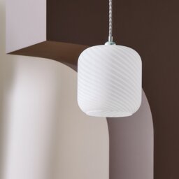 Argos Home Swirl Glass Opal Easy Fit Lampshade - 20cm - thumbnail 1