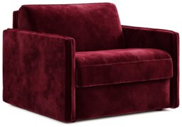 Jay-Be Slim Velvet Cuddle Chair Sofa Bed - Burgundy - thumbnail 1