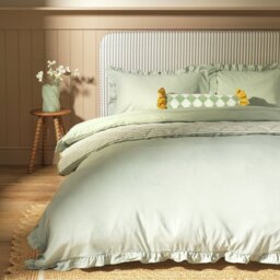 Argos Home Ruffle Trim Sage Bedding Set - Single - thumbnail 1