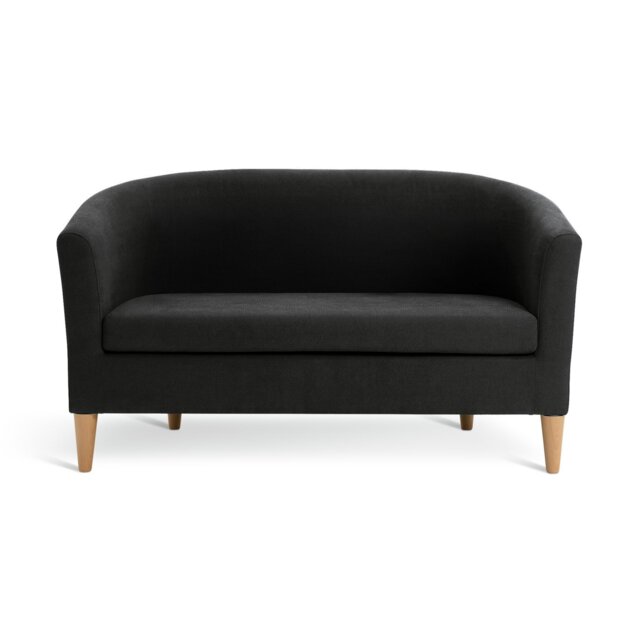 Argos Home Tub Faux Leather 2 Seater Sofa - Black - image 1