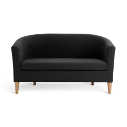Argos Home Tub Faux Leather 2 Seater Sofa - Black - thumbnail 1