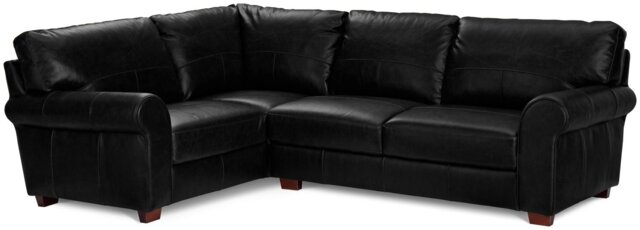 Argos Home Salisbury Leather Left Hand Corner Sofa - Black - image 1