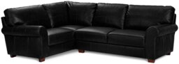 Argos Home Salisbury Leather Left Hand Corner Sofa - Black - thumbnail 1