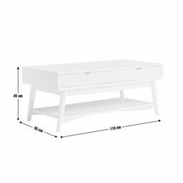Habitat Roland Coffee Table - Cream - thumbnail 2
