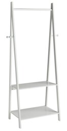 Argos Home Decorative Clothes Rail with 2 Shelves - White - thumbnail 1