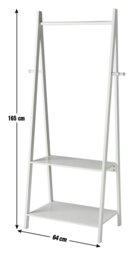 Argos Home Decorative Clothes Rail with 2 Shelves - White - thumbnail 2
