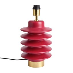 Habitat Emir Totum Mango Wood Base Only Table Lamp - Red - thumbnail 1