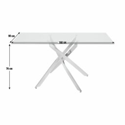 Argos Home Blake Glass 6 Seater Dining Table - Chrome - thumbnail 2