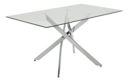 Argos Home Blake Glass 6 Seater Dining Table - Chrome