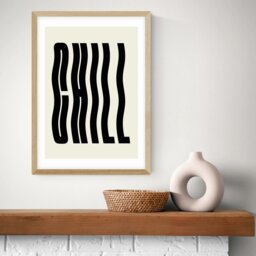 East End Prints Chill Oak Frame Art Print - A3