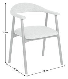Habitat Lex Pair of Fabric Dining Chairs- Walnut - thumbnail 2
